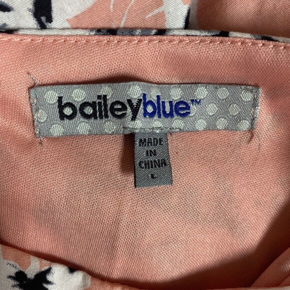 Bailey Blue Pink Floral Print Sleeveless Fit Flare Women Size Large Mini Dress - Picture 15 of 16